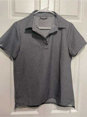 FIGS Polo Scrub Top Women’s Small Graphite Discontinued Style